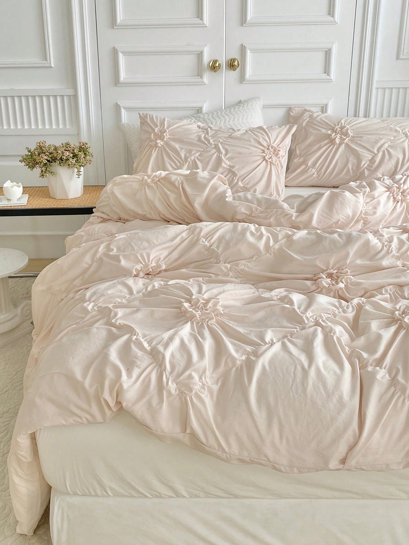 Ensemble de housse de couette en chiffon à imprimé floral élégant - Design chic intemporel pour chaque chambre