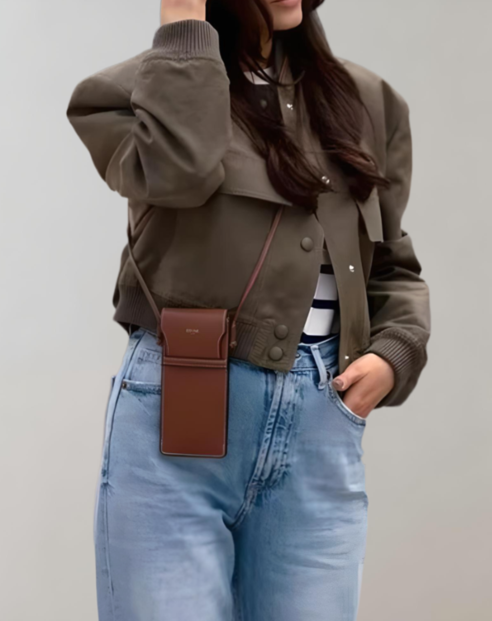 Luna - Manteau d'automne court et robuste avec manches oversize et grandes poches