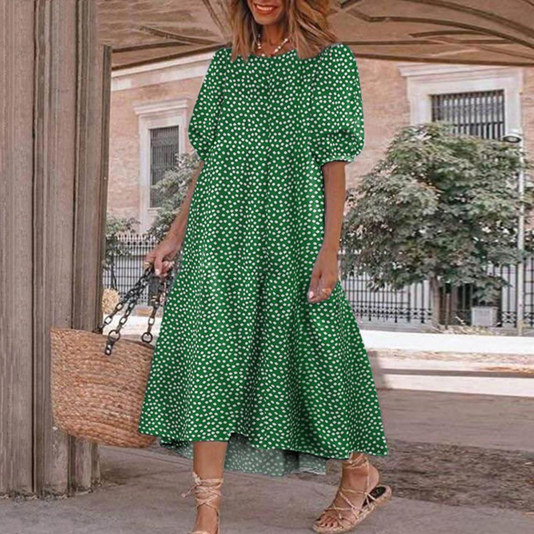Sophie - Robe midi à manches courtes tendance