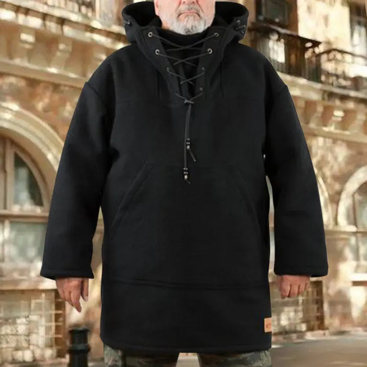 Manteau de laine décontracté avec capuche