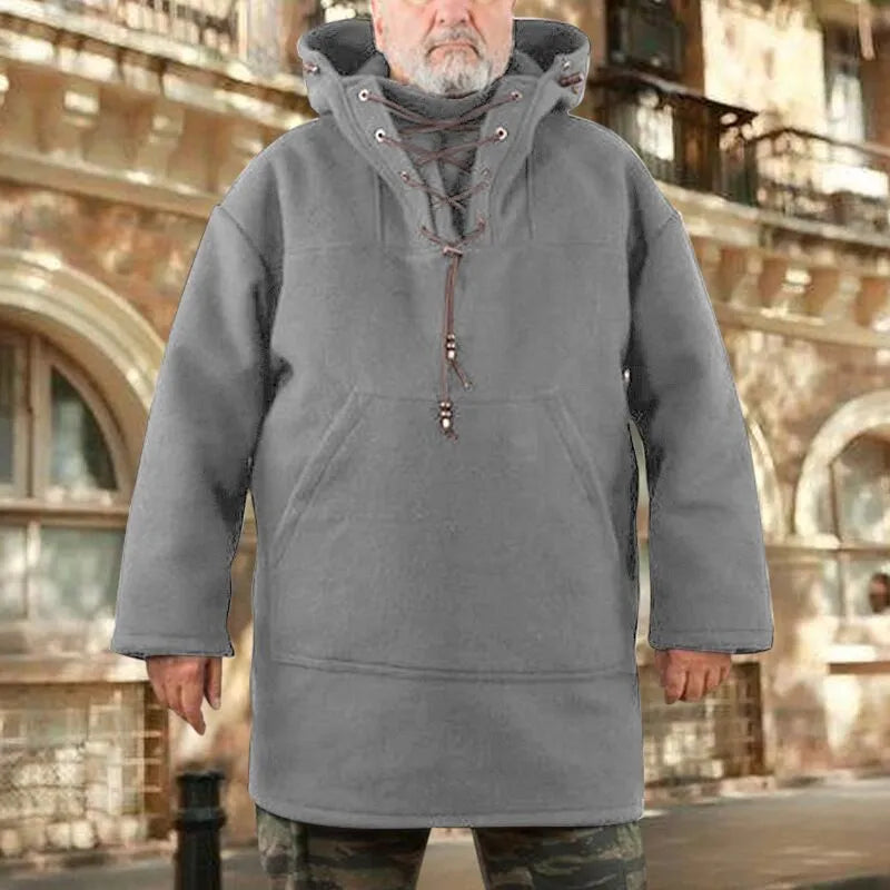 Manteau de laine décontracté avec capuche