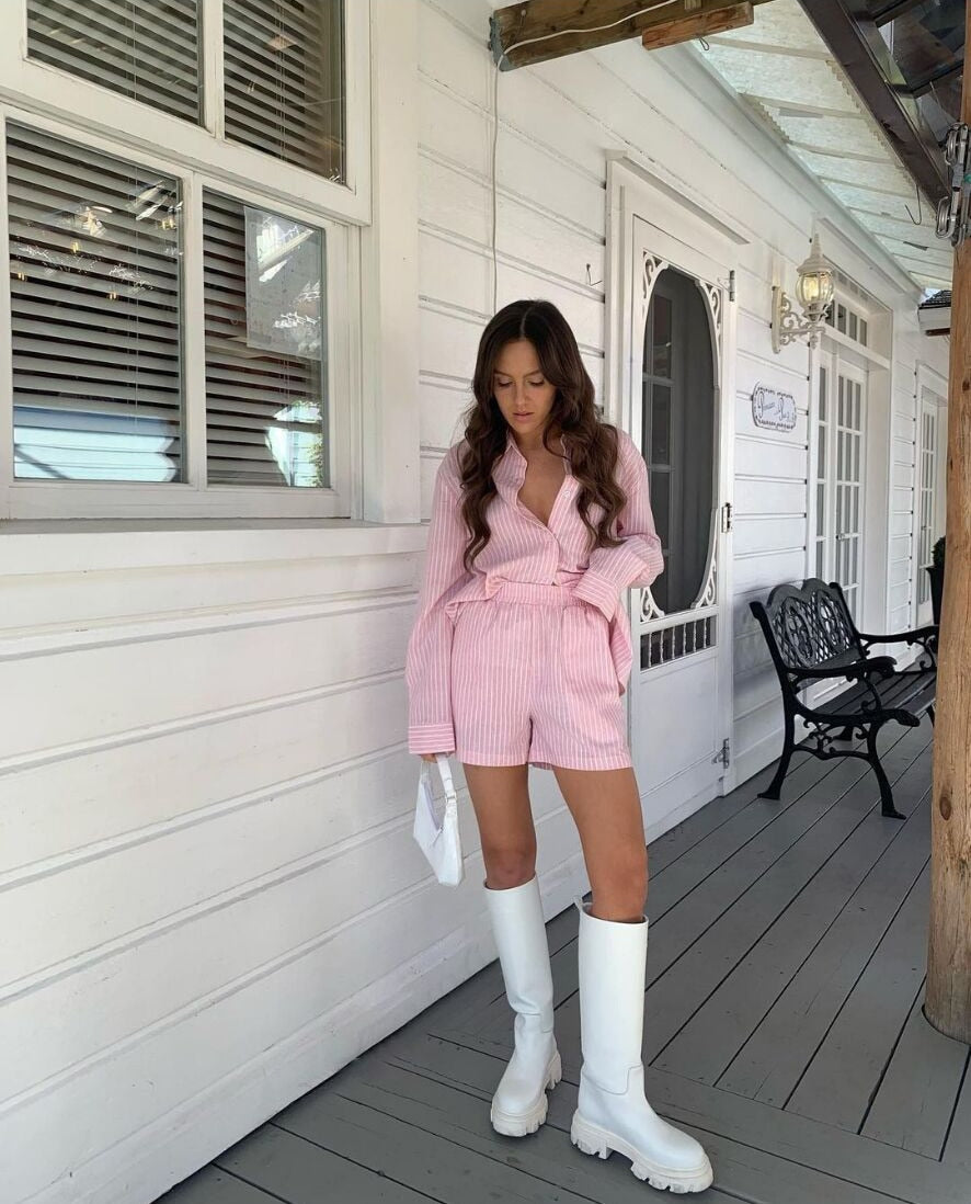 Iris - Ensemble de Pyjama Luxe Rayé pour Confort & Style