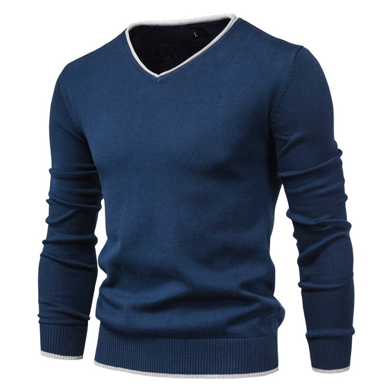 Pull Matthias - Pull coupe slim avec col en V classique