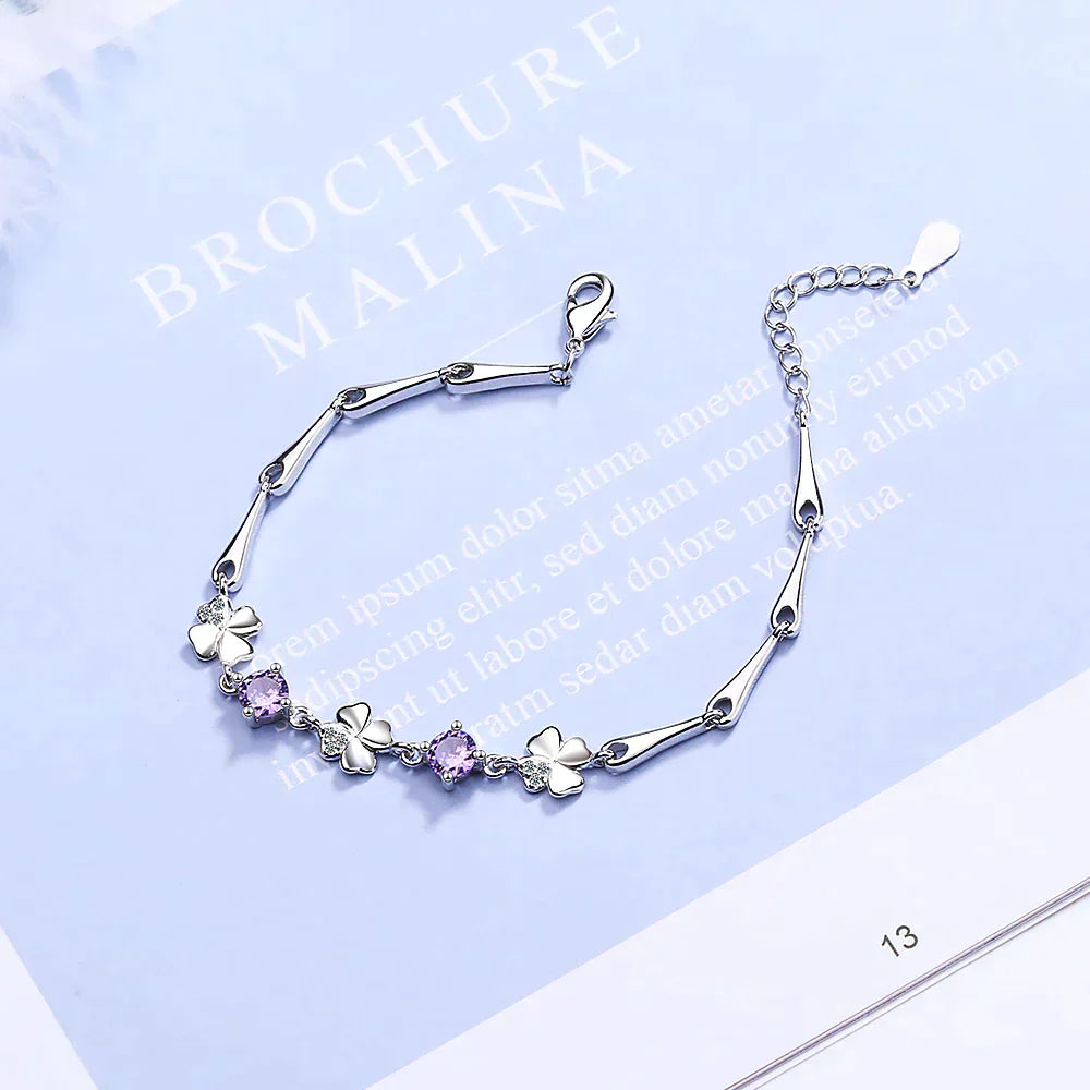 Lina - quatre bracelet chanceux avec des pierres brillantes