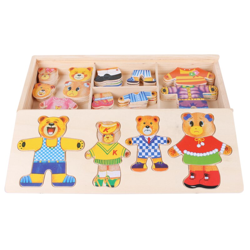 Puzzle en Bois - DressUp Max pour un Jeu Coloré