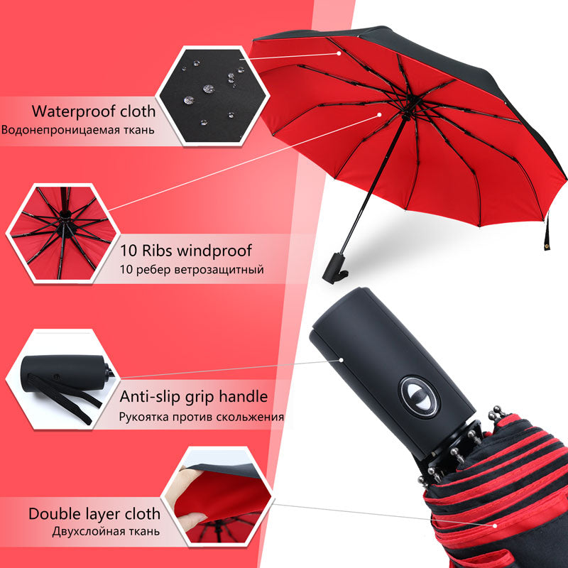 Parapluie Tempête Anti-Vent - Parapluie Pliable pour la Pluie et la Tempête