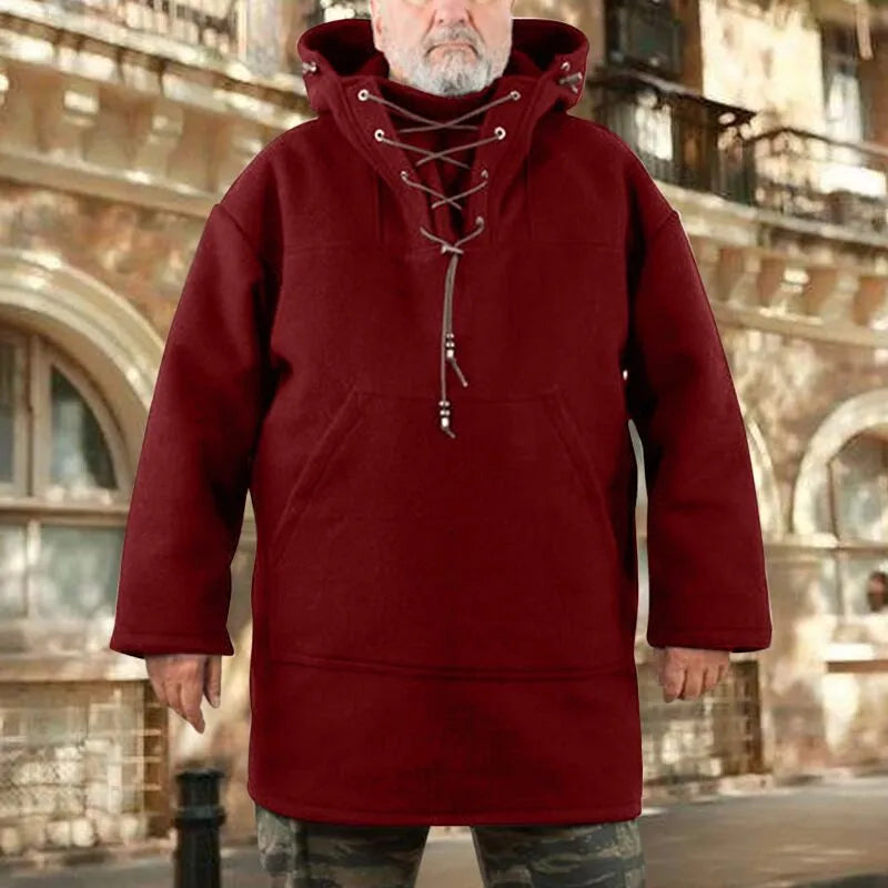 Manteau de laine décontracté avec capuche