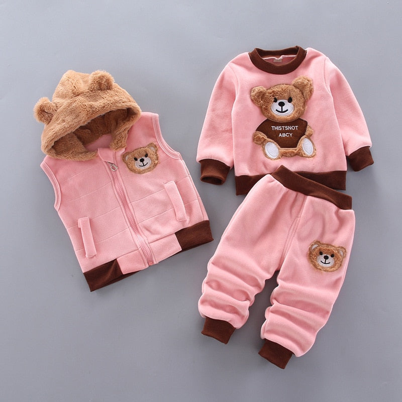 Ensemble de Vêtements Bébé Unisexe - Tissu Fleece pour l'Hiver, Mignon et Chaud