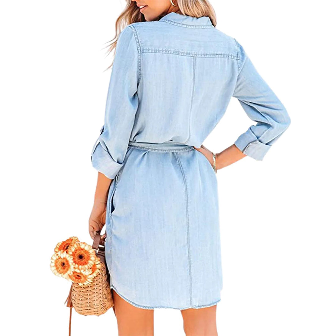 Minouk - Robe mini en denim bleu