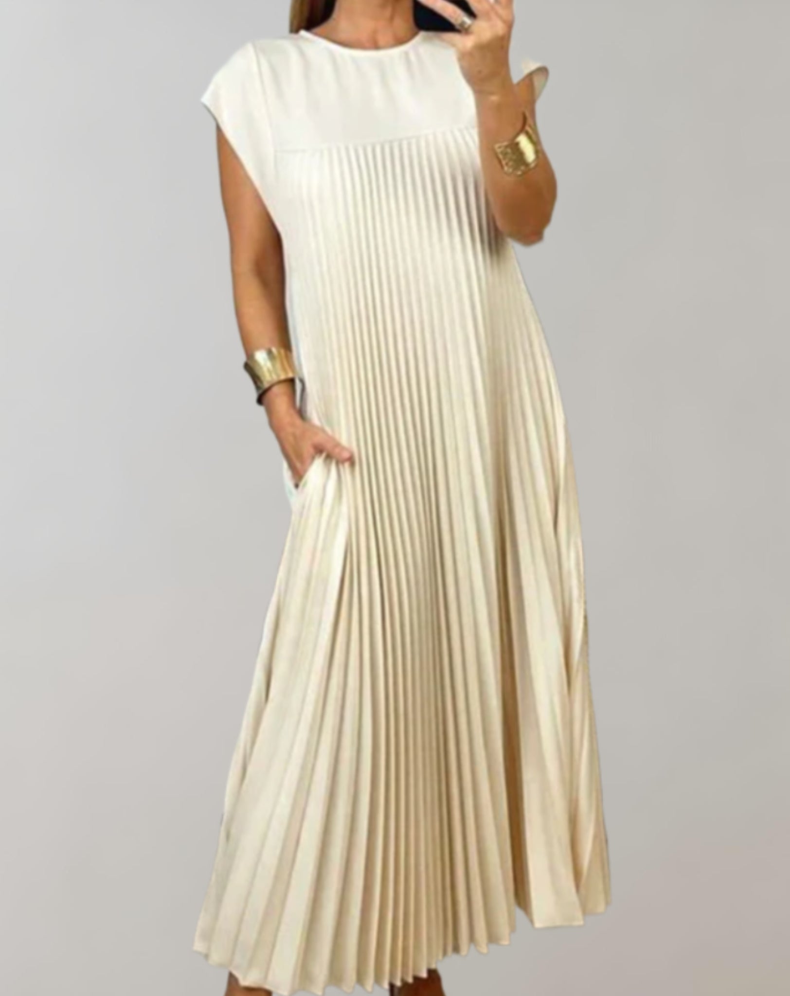 Laura - Robe maxi plissée sophistiquée