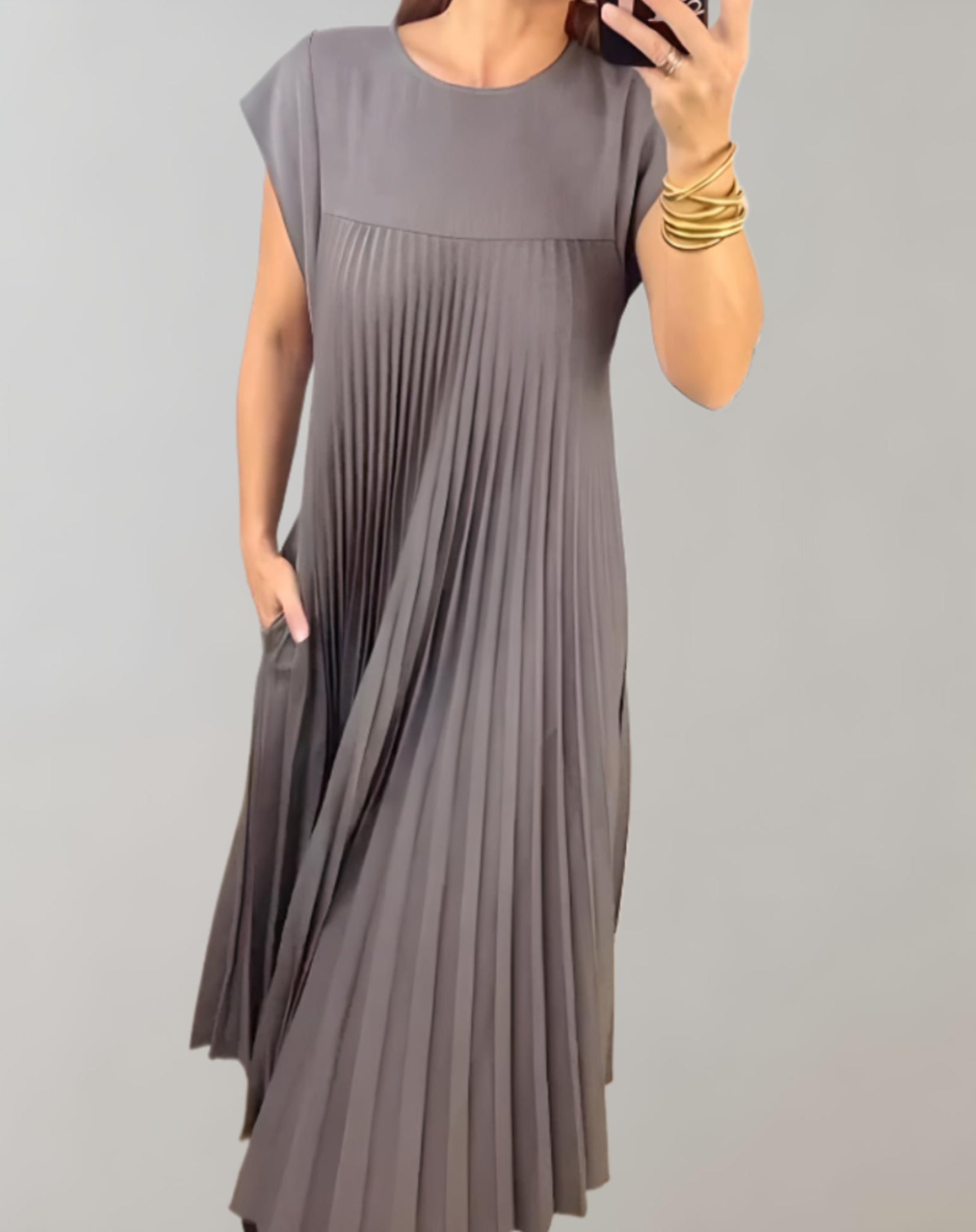 Laura - Robe maxi plissée sophistiquée