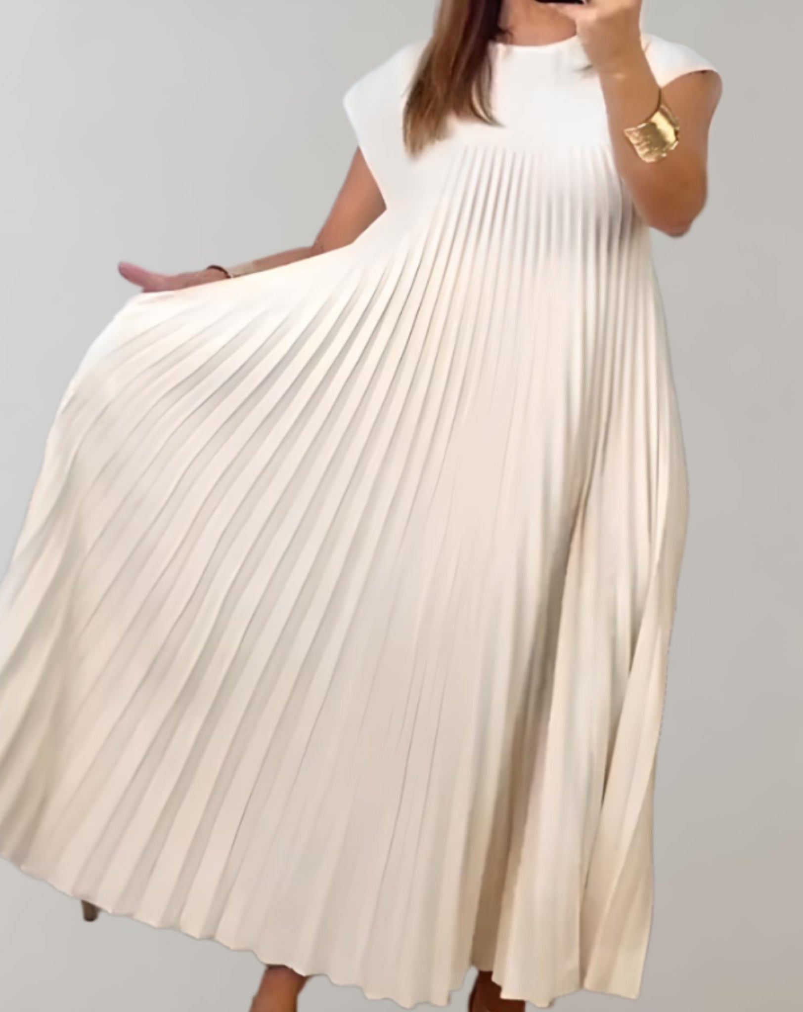 Laura - Robe maxi plissée sophistiquée