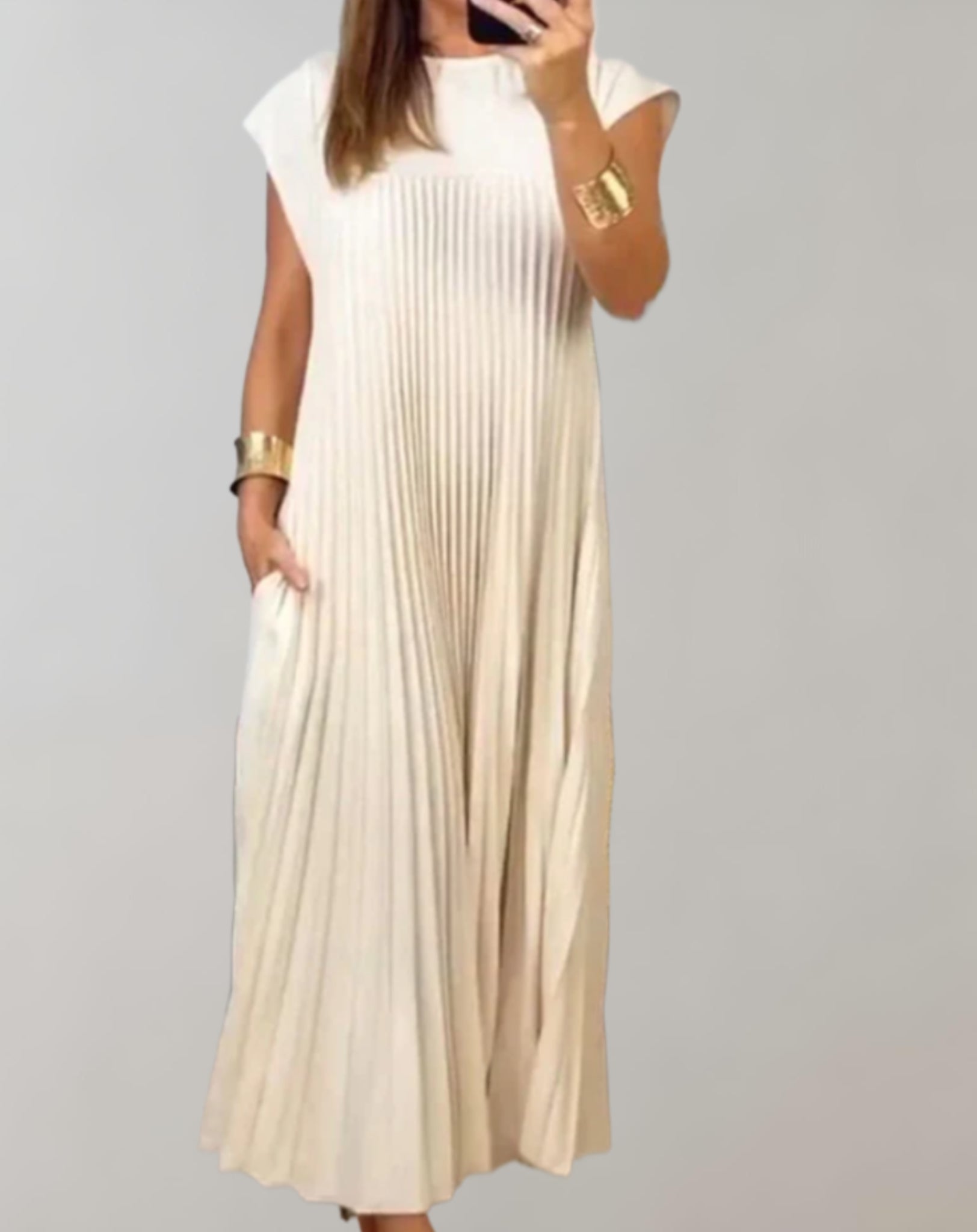 Laura - Robe maxi plissée sophistiquée