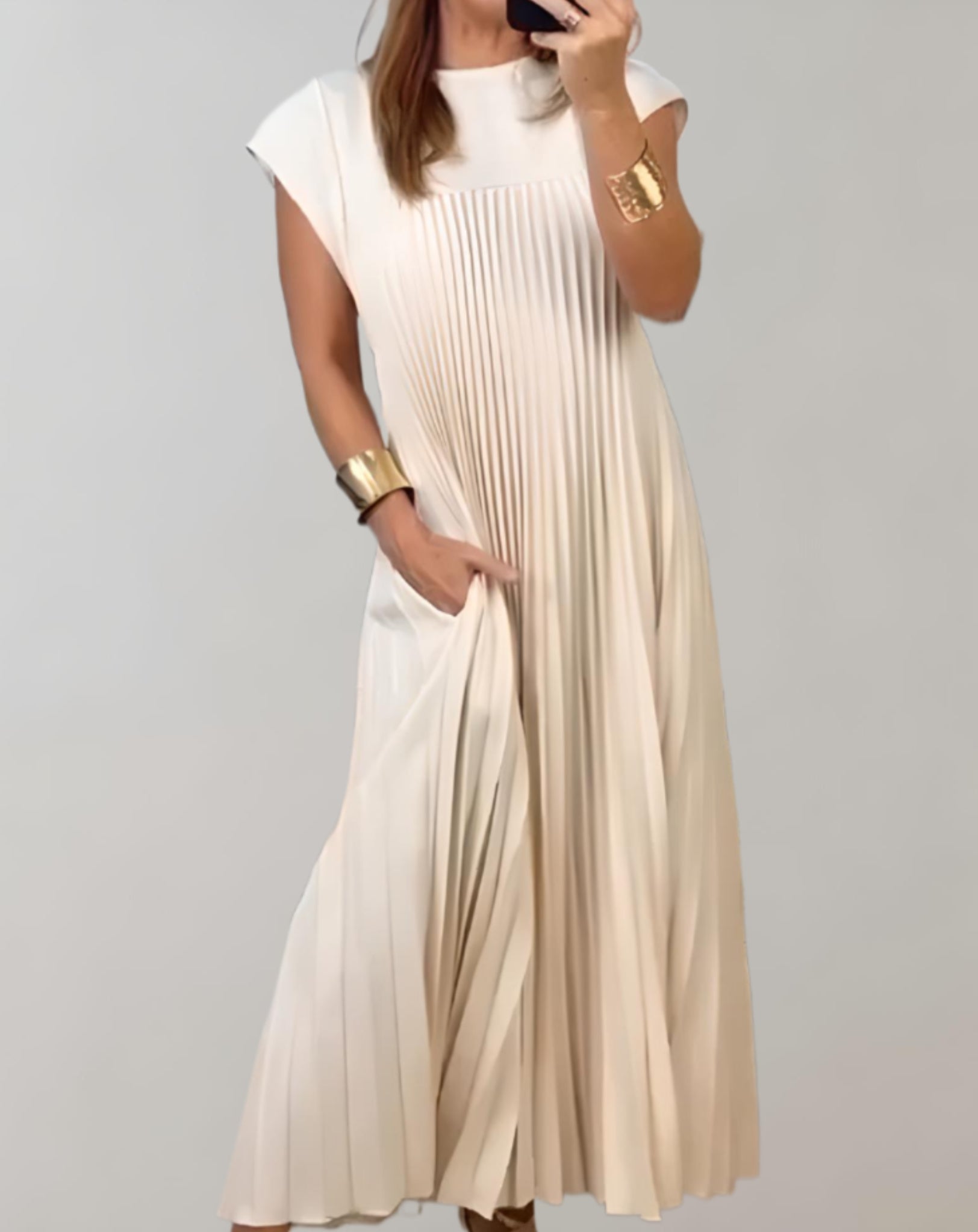 Laura - Robe maxi plissée sophistiquée