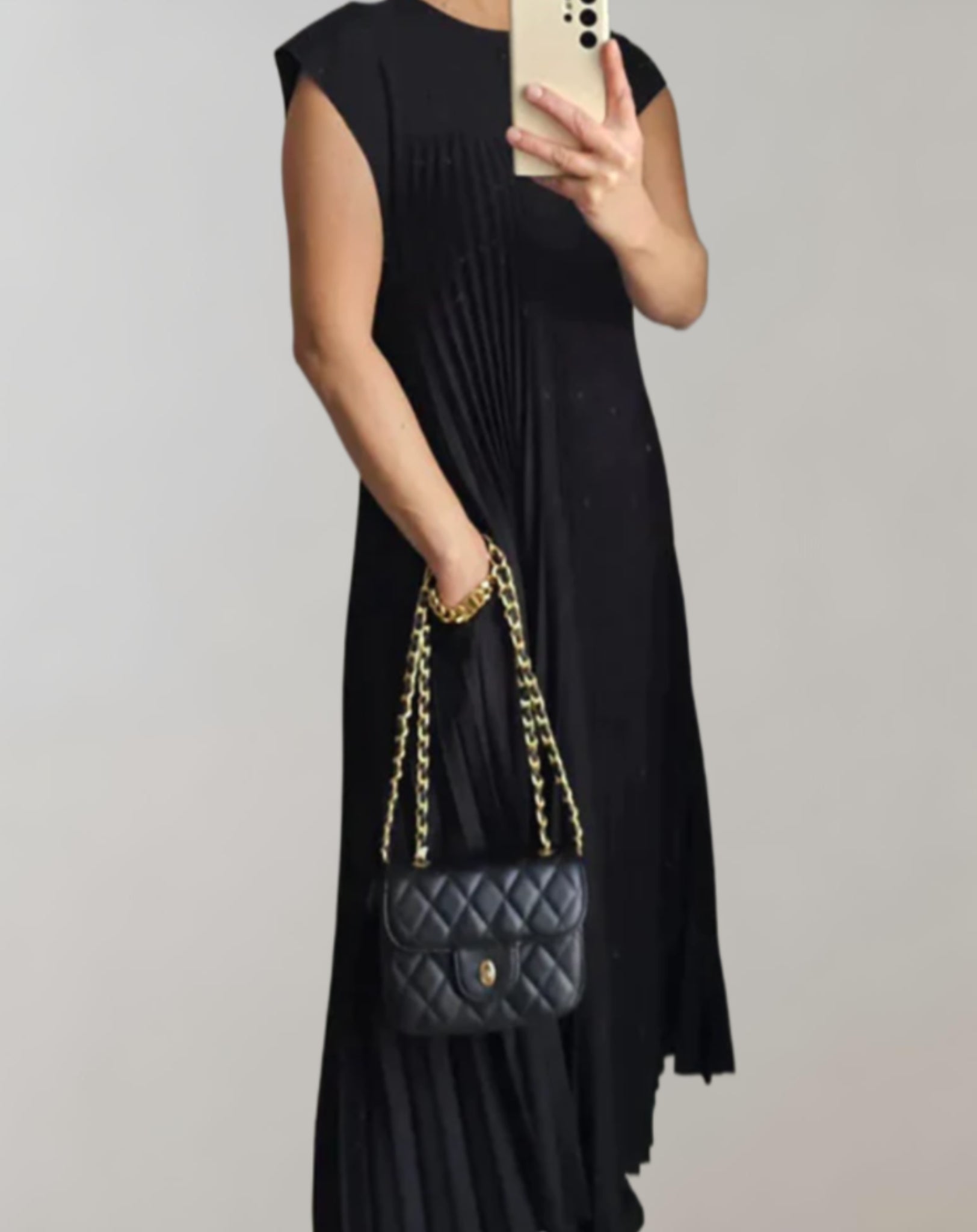 Laura - Robe maxi plissée sophistiquée