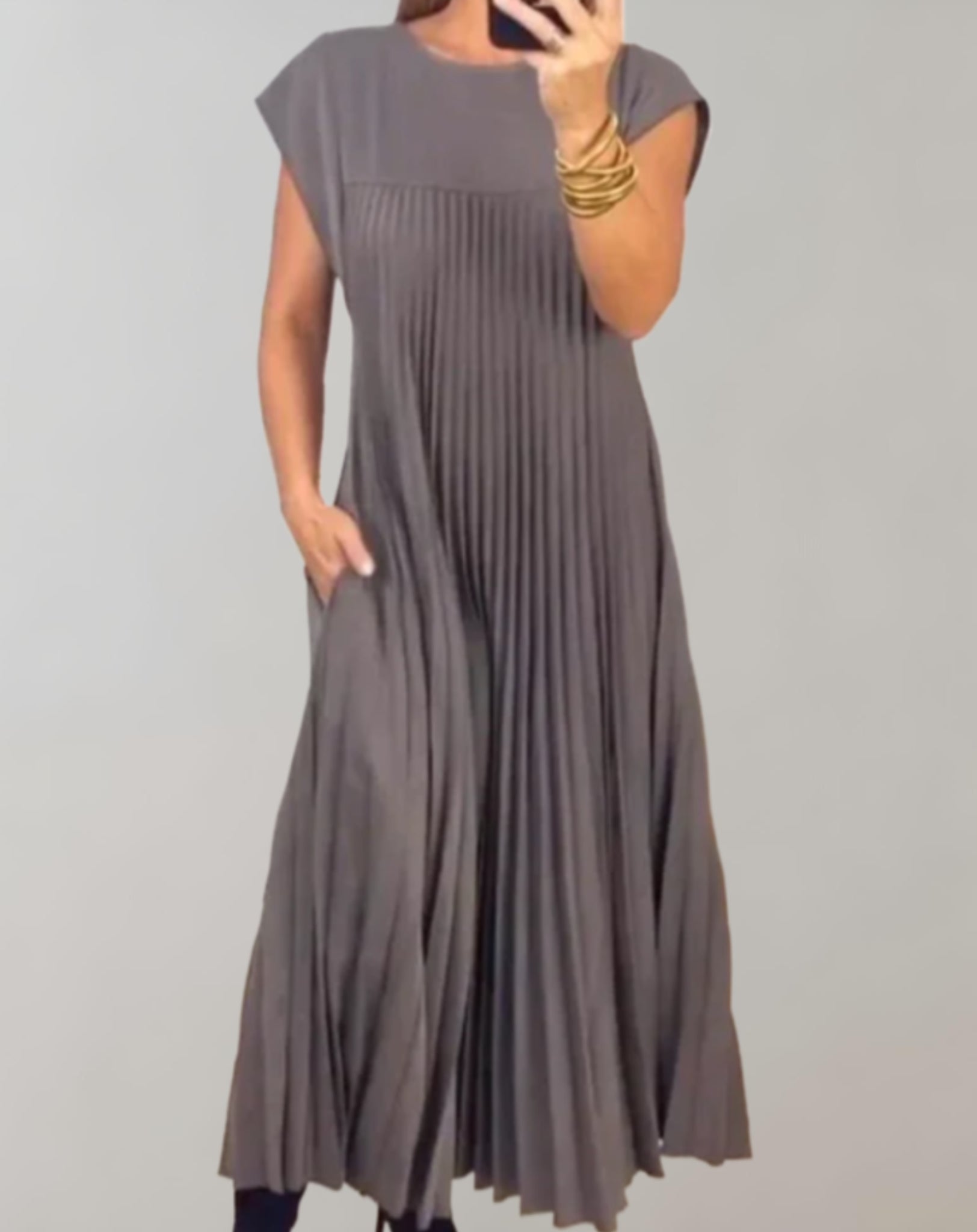 Laura - Robe maxi plissée sophistiquée