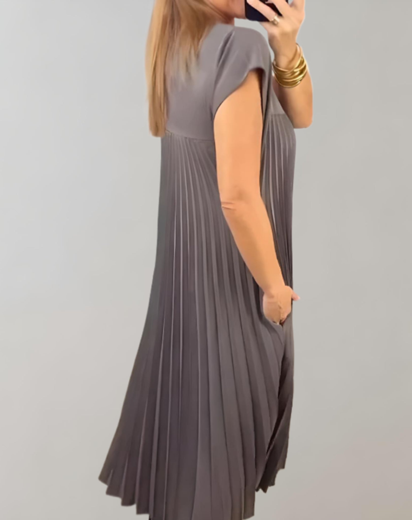Laura - Robe maxi plissée sophistiquée