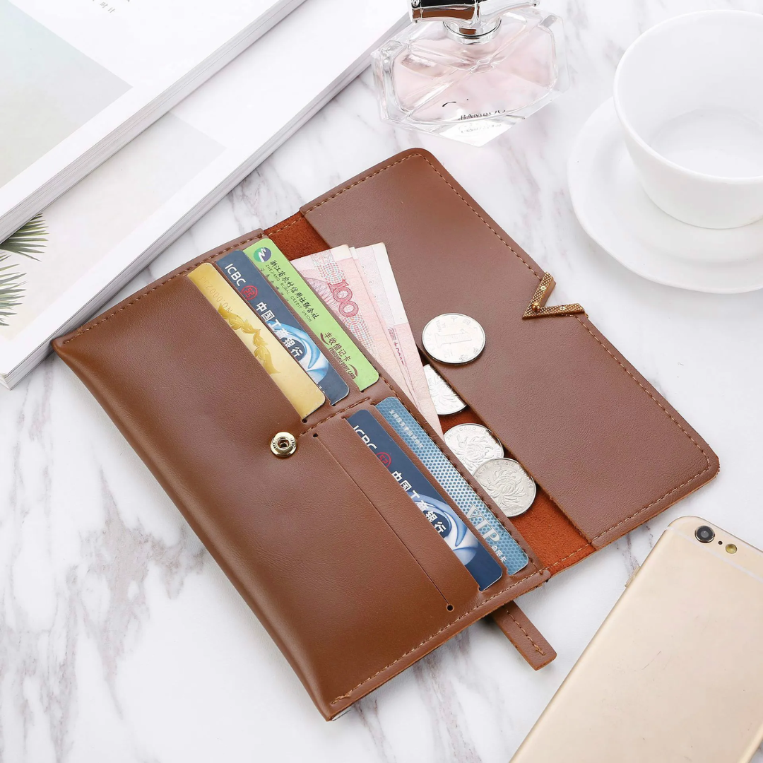 Grand portefeuille en cuir velours - Moderne et élégant
