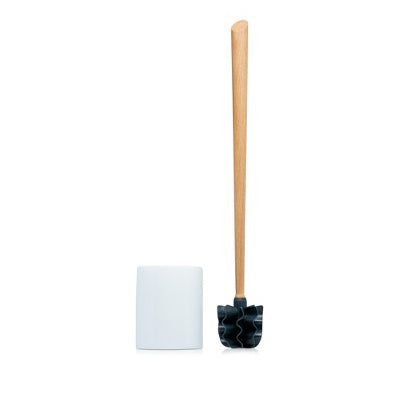 Set de Brosse de Toilette - Céramique Blanche, Élégant et Fonctionnel