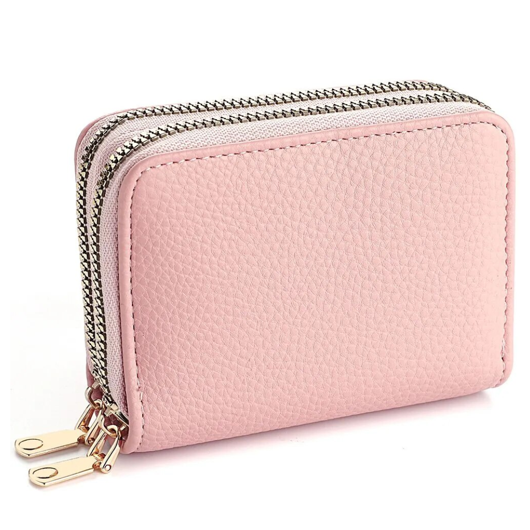 Petit portefeuille à motif litchi - Compact et moderne