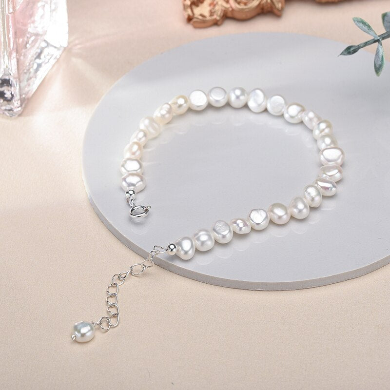 Cleo - Bracelet de perles d'eau douce en argent pour chaque tenue