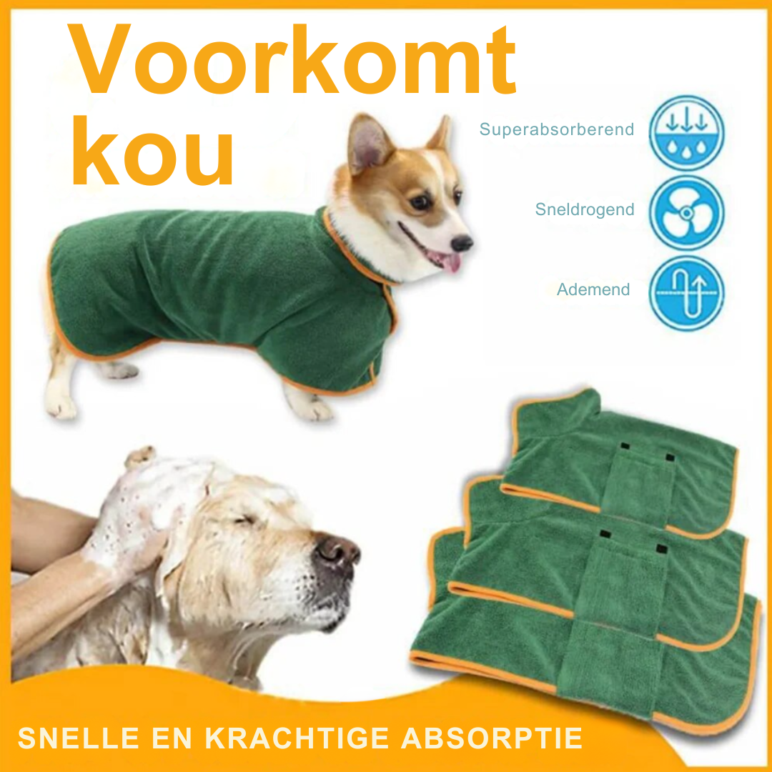 PawComfort – Peignoir pour chien pour chaleur et style | Séchage rapide et confortable