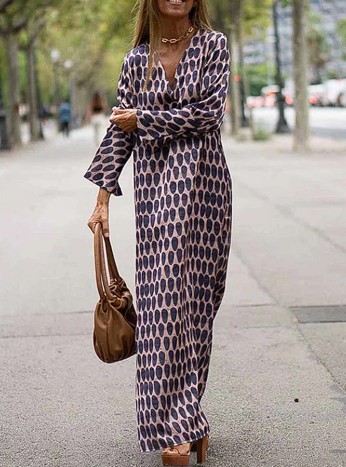 Casual - Robe imprimée à motifs ovales décontractée
