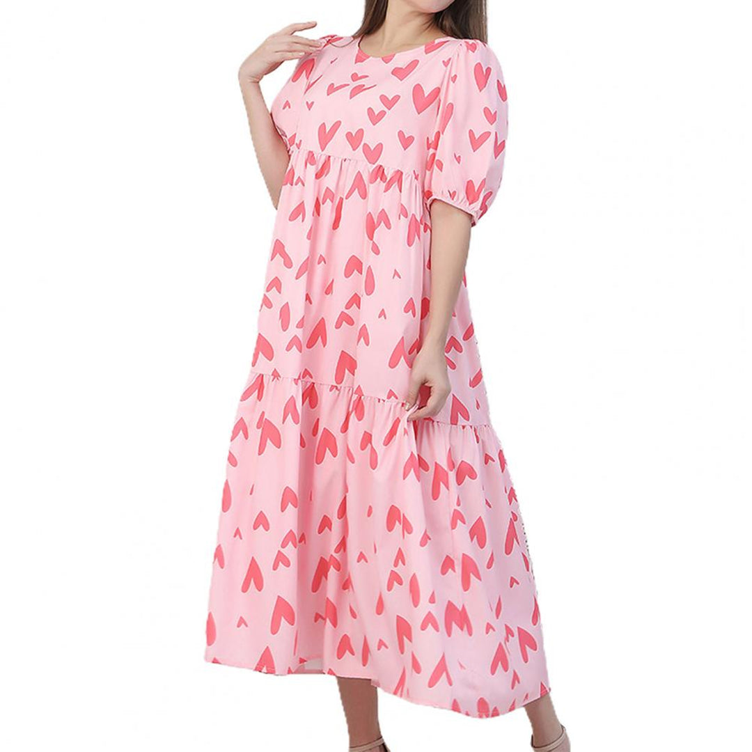 Sophie - Robe midi à manches courtes tendance