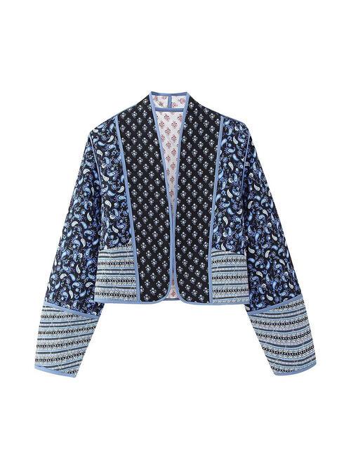 Florence - Veste courte en coton réversible à fleurs pour femmes