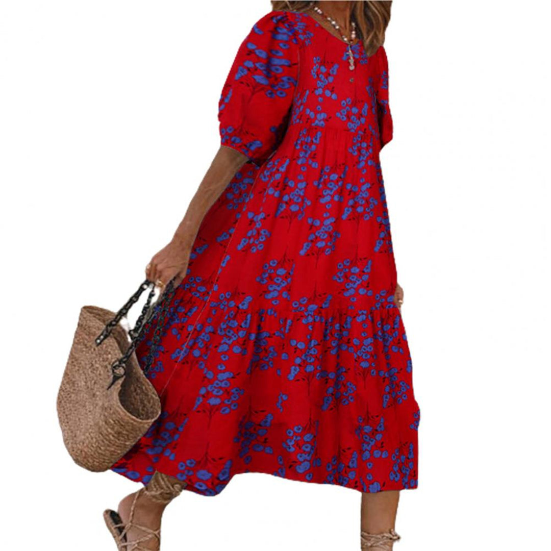 Sophie - Robe midi à manches courtes tendance