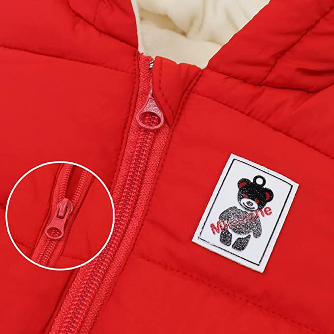 Petite Combinaison d'Hiver pour Bébé avec Oreilles d'Ours Adorables - Combinaison Chaude pour les Mois d'Hiver