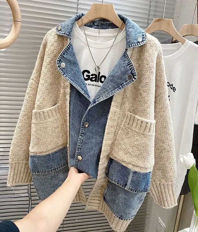 Mila Splicing Denim Vest - Élégant et tendance