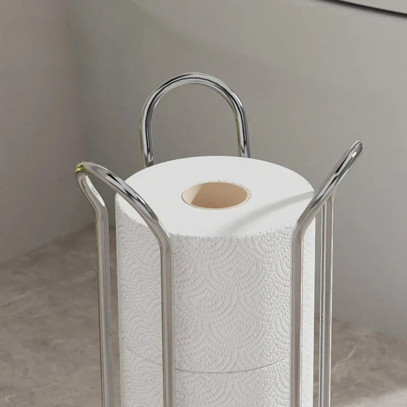 Support de papier toilette Chrome - Design minimaliste pour un rangement moderne de salle de bain