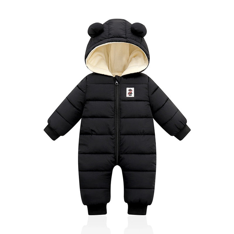 Petite Combinaison d'Hiver pour Bébé avec Oreilles d'Ours Adorables - Combinaison Chaude pour les Mois d'Hiver