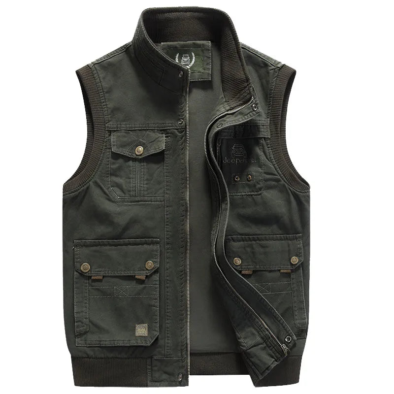 BelleRue - Gilet multi-poches pour homme style vintage