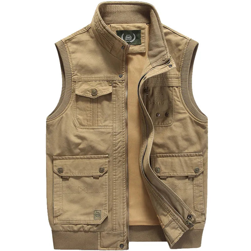 BelleRue - Gilet multi-poches pour homme style vintage