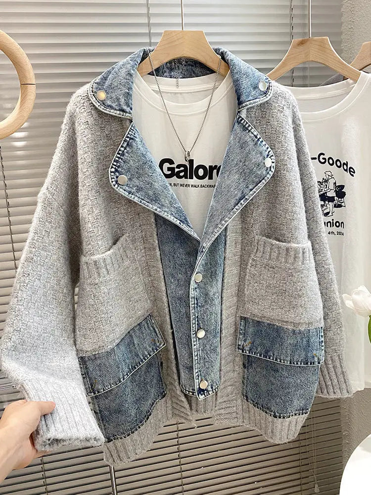 Mila Splicing Denim Vest - Élégant et tendance