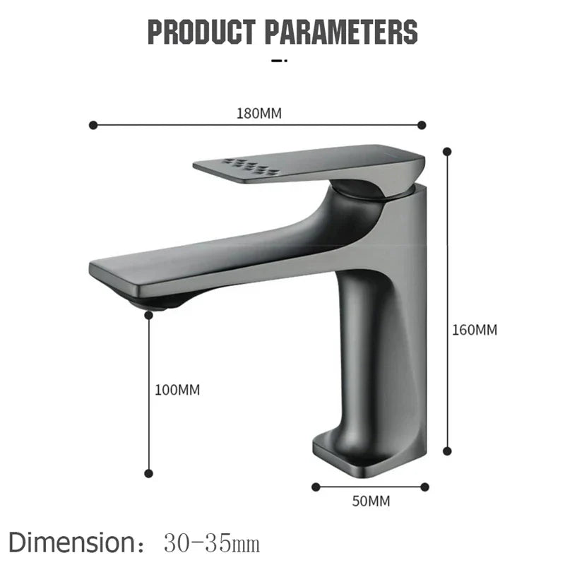 Robinet de Salle de Bain - Métal de Haute Qualité, Économiseur d'Eau, Résistant aux Rayures, Installation Facile, Design Moderne