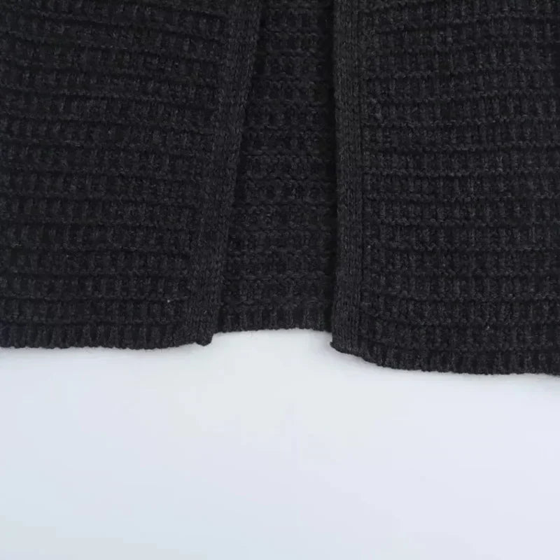 Mikana - Cardigan Tricoté Gris Foncé pour Femmes