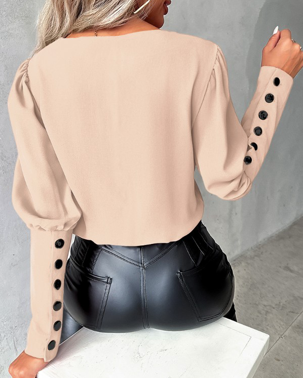 Julia - Blouse pour dames avec des manches gigot et des boutons