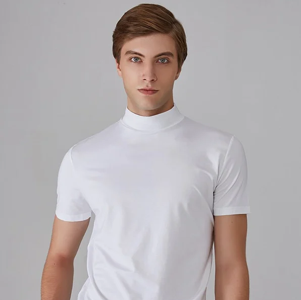 T-shirt anti-transpiration à col roulé pour homme