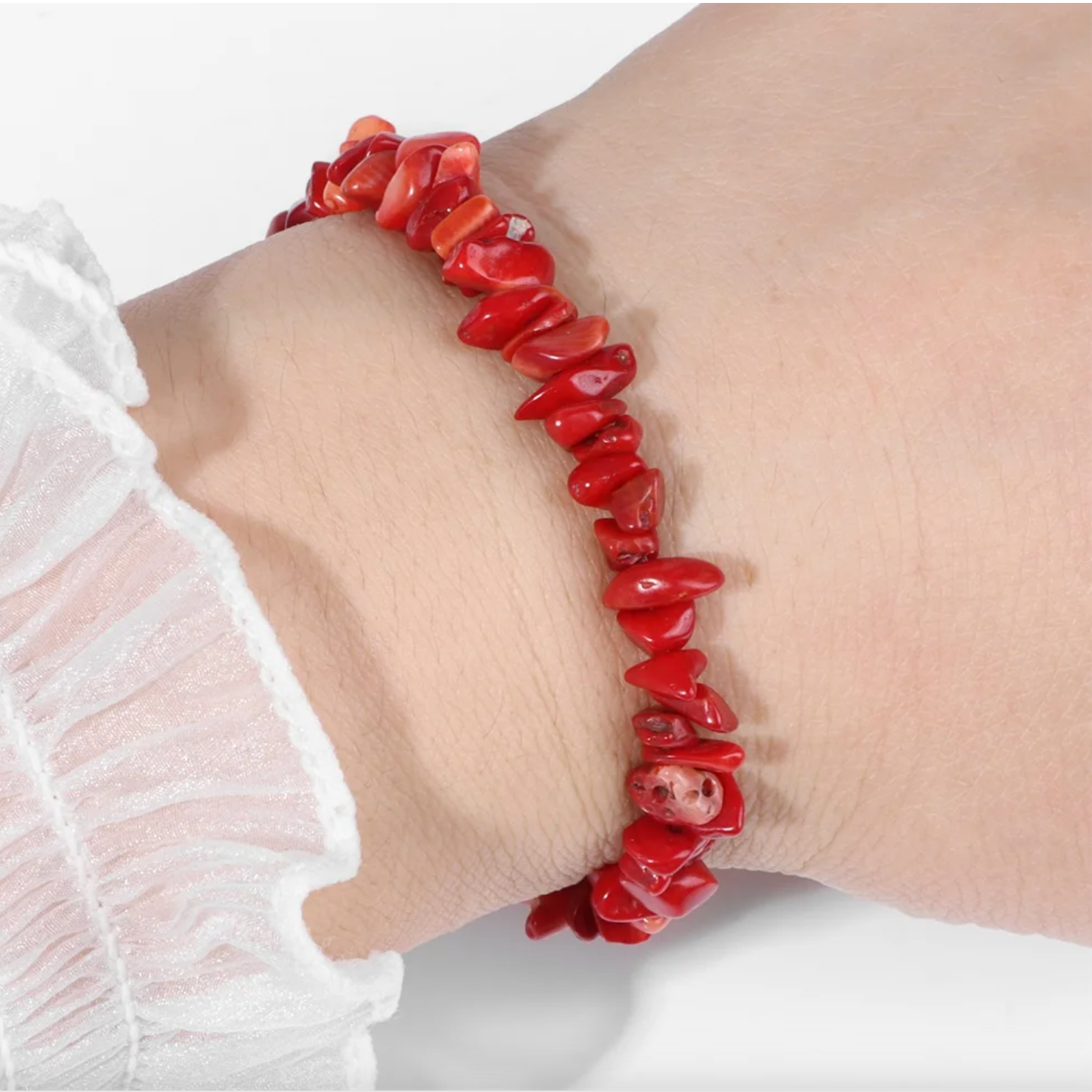 Rosa - Bracelet de corail rouge pour tous les jours