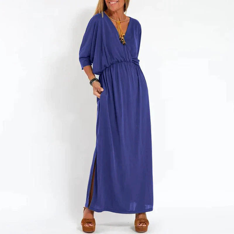 Vanessa - Robe vintage longue avec fente haute