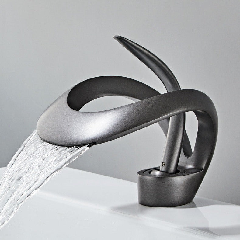 Robinet de Salle de Bain - Design Courbé avec Débit d'Eau Élégant