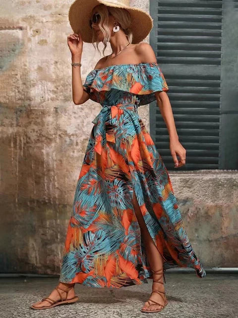 Jasmijn - Robe maxi off-shoulder chic