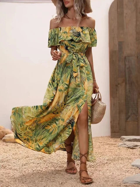Jasmijn - Robe maxi off-shoulder chic