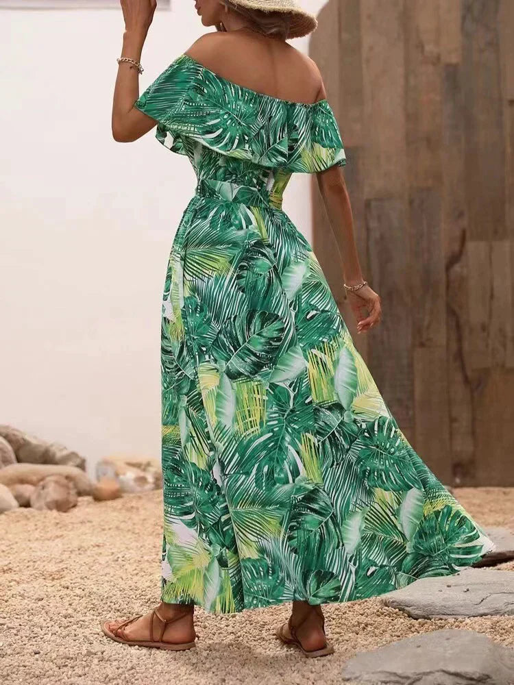 Jasmijn - Robe maxi off-shoulder chic