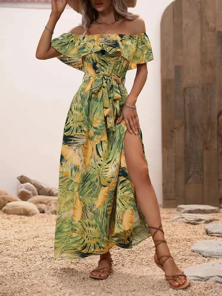 Jasmijn - Robe maxi off-shoulder chic