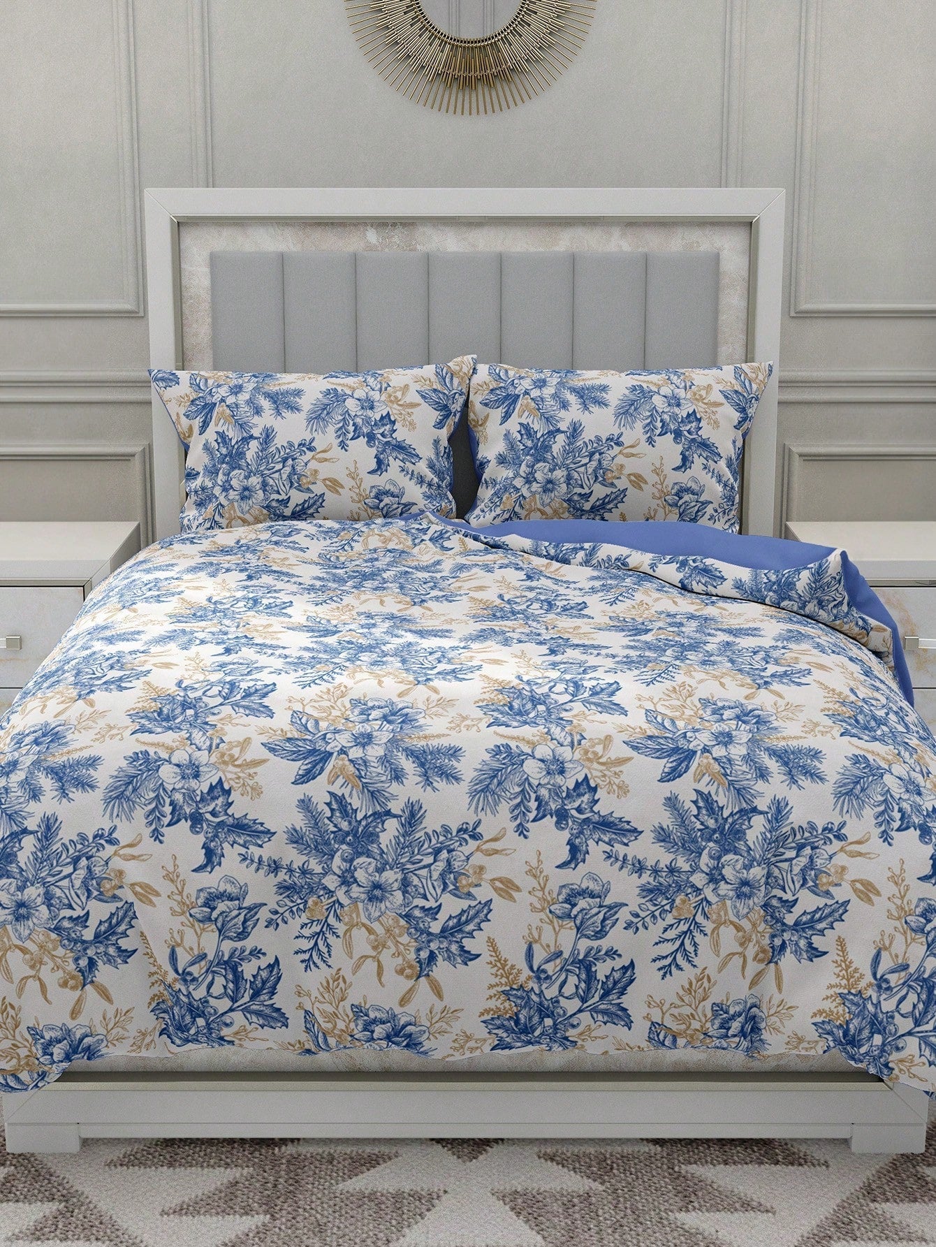 Imprimé Stylisé - Ensemble de Housse de Couette Douce pour Lit Simple, Double et King Size