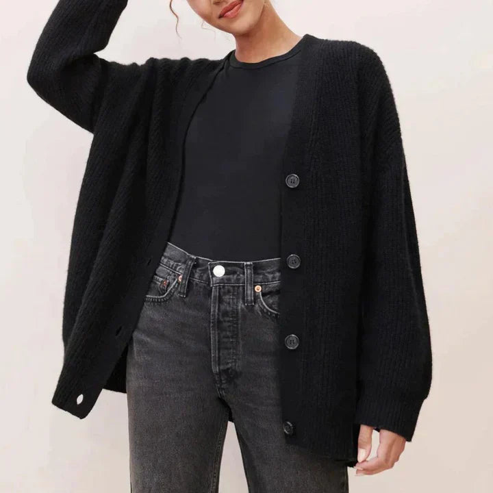 Clara - Gilet oversize avec boutons pour femmes